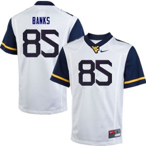 Men's West Virginia Mountaineers NCAA #85 T.J. Banks White Authentic Nike Stitched College Football Jersey MX15E22BQ